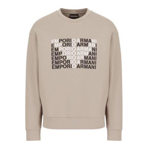 Emporio Armani Grafiskt Broderad Örn Sweatshirt Gray, Herr