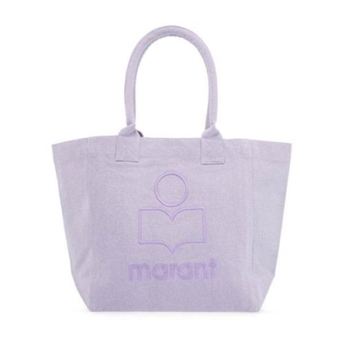 Isabel Marant Broderad Canvas Tote Bag Purple, Dam