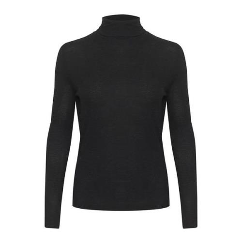 Soaked in Luxury Svart Rollneck Top & T-Shirt Black, Dam