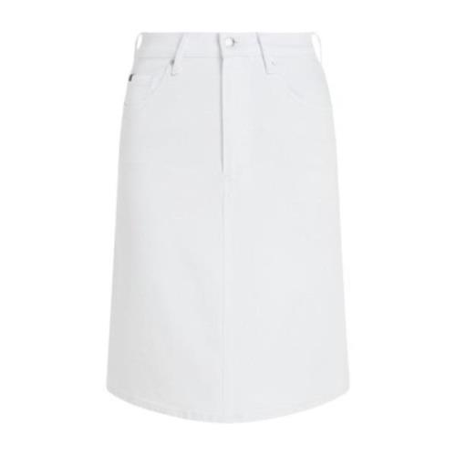 Tommy Hilfiger Denim A-Line Kjol i Vit White, Dam