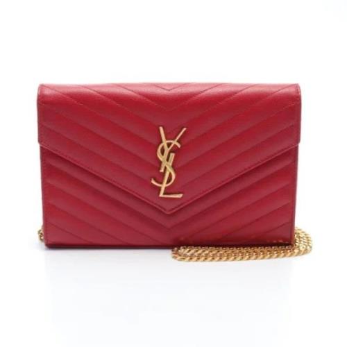 Yves Saint Laurent Vintage Pre-owned Laeder axelremsvskor Red, Dam