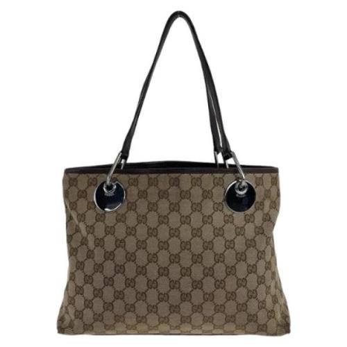 Gucci Vintage Pre-owned Canvas totevskor Beige, Dam