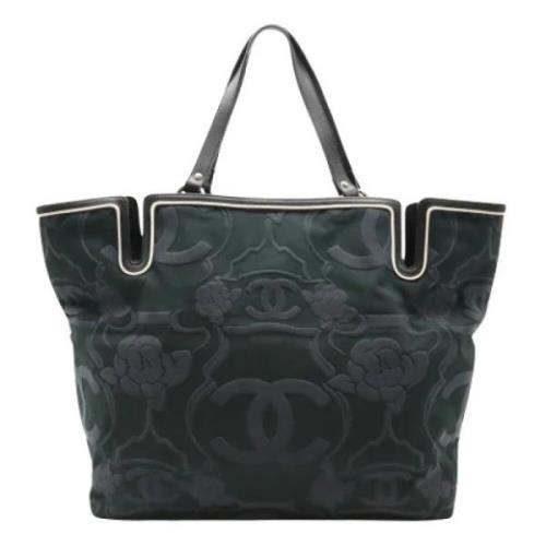 Chanel Vintage Pre-owned Tyg totevskor Green, Dam