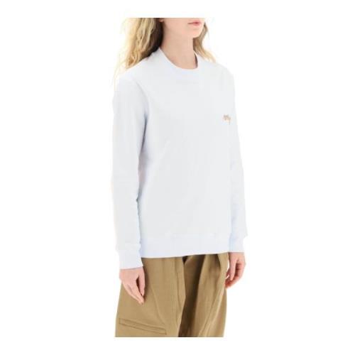 Msgm Multifärgad Logobroderi Sweatshirt White, Dam