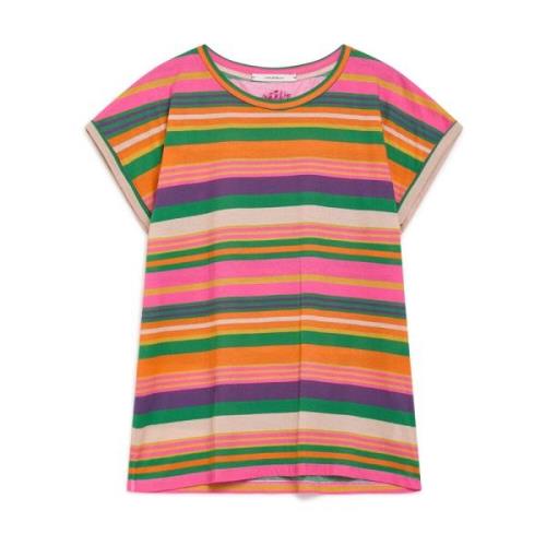 Maliparmi Tryckt Bomull T-shirt med Broderi Multicolor, Dam