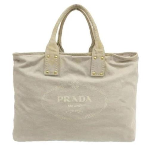 Prada Vintage Pre-owned Canvas prada-vskor Gray, Dam