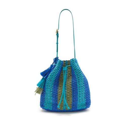 Maliparmi Multifärgad Raffia Hinkväska Blue, Dam