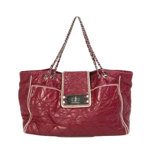 Chanel Vintage Pre-owned Laeder totevskor Red, Dam