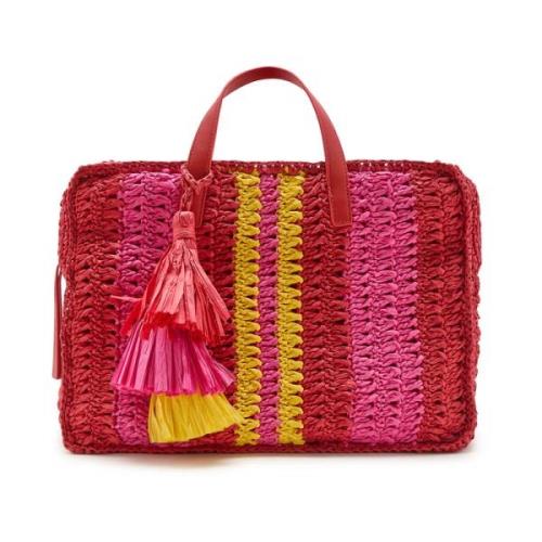 Maliparmi Multifärgad Raffia Shoppingväska Red, Dam