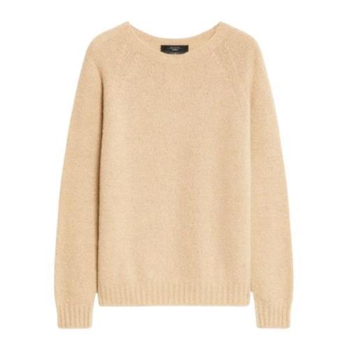 Max Mara Weekend Mjuk Alpacka Bomull Crewneck Sweater Beige, Dam