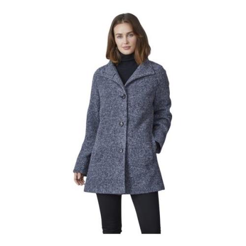 Junge Modern Fit Blå Tweed Ulljacka Blue, Dam