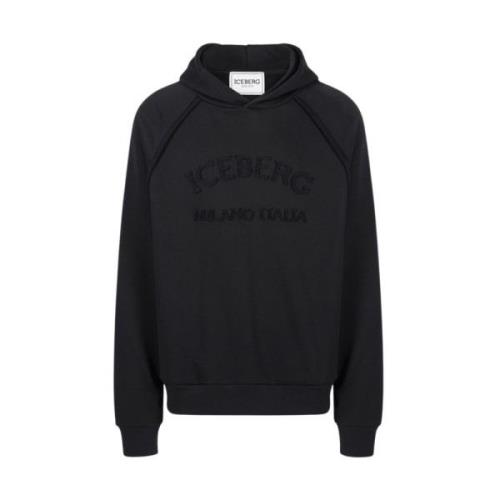 Iceberg Logo Hoodie Black, Herr