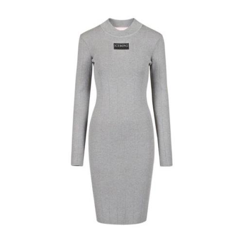 Iceberg Elegant Stretch Viscose Dress Gray, Dam