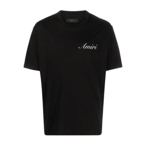 Amiri Svart Logotryck Bomull T-shirt Black, Herr