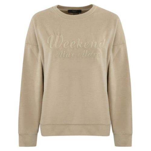 Max Mara Weekend Bomull och ull crewneck tröja Beige, Dam