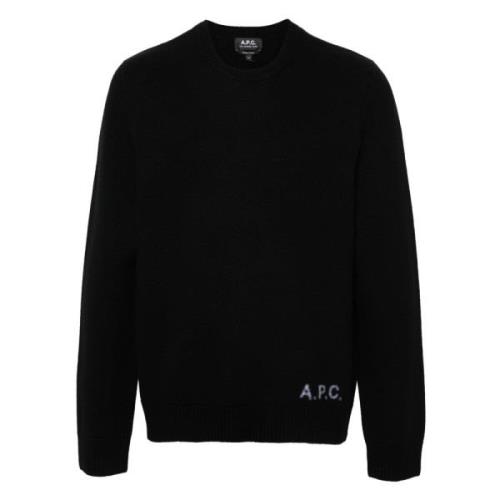 A.p.c. Stiligt Svart Kläder Pull Edward Noir Black, Herr