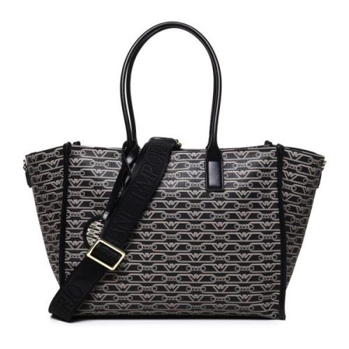 Emporio Armani Axelväska med Jacquard-logomönster Black, Dam