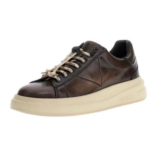 Guess Brun Läder Distressed Sneakers Brown, Herr