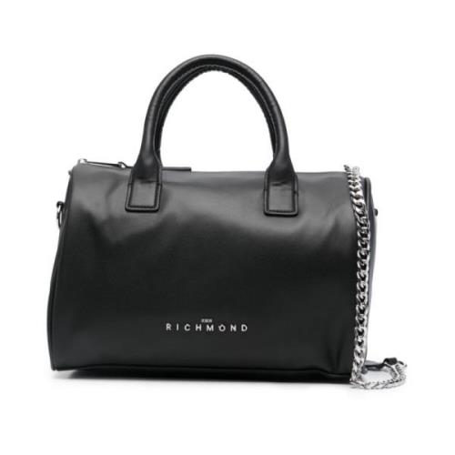 John Richmond Elegant Svart Faux Läder Handväska Black, Dam