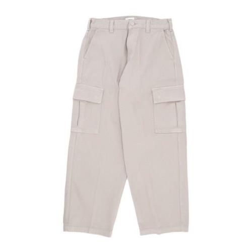 Obey Cargo Denim Pant Silver Grey Gray, Herr