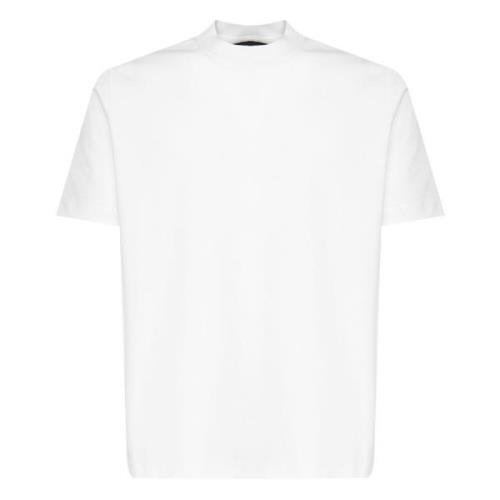 Giuliano Galiano Vit Bomull T-shirt Rund Krage Halva Ärmar White, Herr