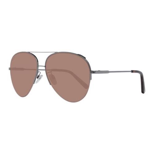 Bally Silver Aviator Solglasögon Gray, Unisex