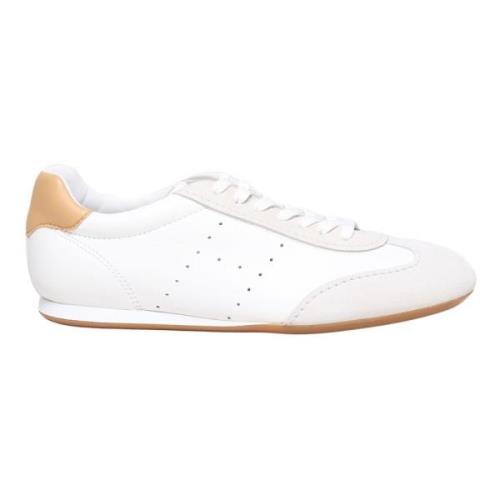 Hogan Vita Lädersneakers med Guld Nitar White, Herr