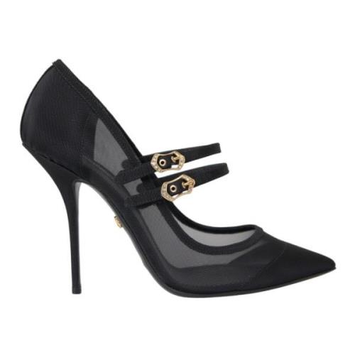 Dolce & Gabbana Svart Mesh Mary Janes Klackar Pumps Black, Dam