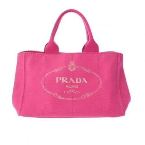 Prada Vintage Pre-owned Canvas totevskor Pink, Dam