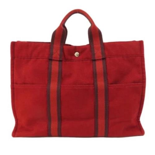 Hermès Vintage Pre-owned Canvas totevskor Red, Dam