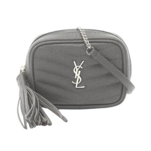 Yves Saint Laurent Vintage Pre-owned Laeder axelremsvskor Gray, Dam