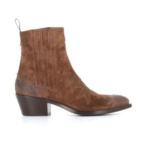 Sartore Texano Boots i Mocka Beige, Dam