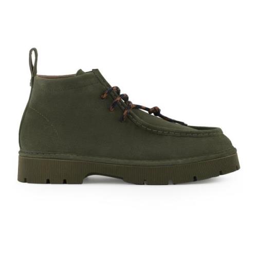 Panchic Gröna Mocka Ankelboots med Räfflad Sula Green, Herr