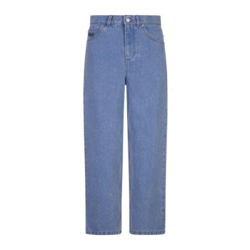 Marni Blå Coated Denim Morot Passform Jeans Blue, Dam