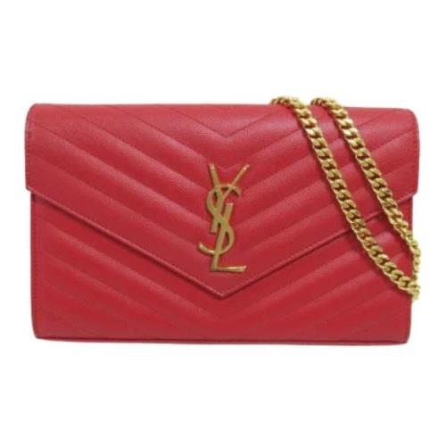 Yves Saint Laurent Vintage Pre-owned Laeder axelremsvskor Red, Dam