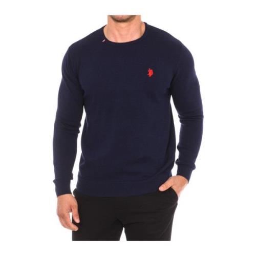 U.s. Polo Assn. Rund Hals Långärmad Jersey Blue, Herr