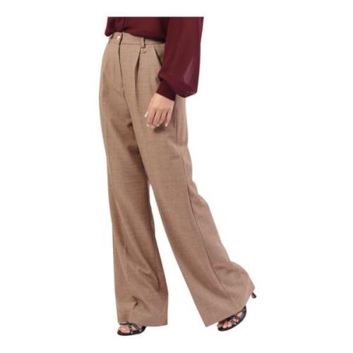 YES ZEE Bruna Chinos med elastisk midja Brown, Dam