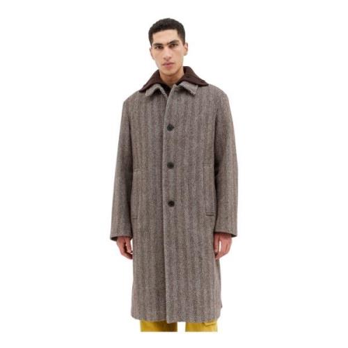 Dries Van Noten Coats Brown, Herr