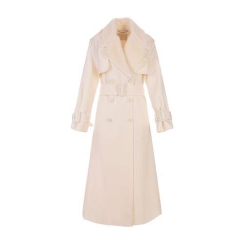 Ermanno Scervino Klassisk Trench Coat White, Dam