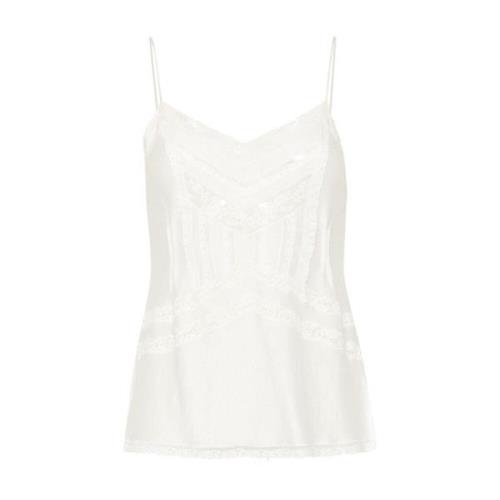 Ermanno Scervino Chic Ärmlös Topp för Kvinnor White, Dam