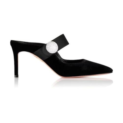 Aquazzura Stiliga Mules med Unik Design Black, Dam