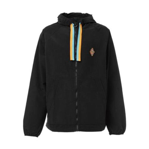 Marcelo Burlon Svart Fjädertryck Jacka Black, Herr