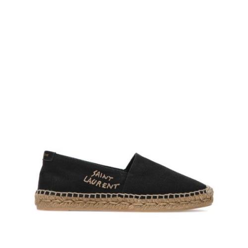 Saint Laurent Klassiska Espadriller i Svart Canvas Black, Dam