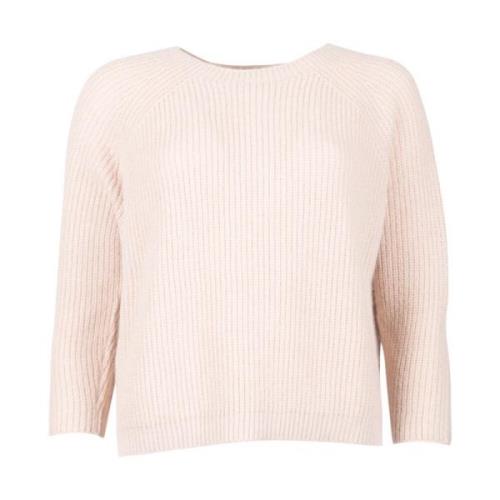 Max Mara Weekend Ivory Mohair Crewneck Sweater Corncob Stitch Beige, D...