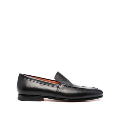 Santoni Stiliga Loafers för Män Black, Herr