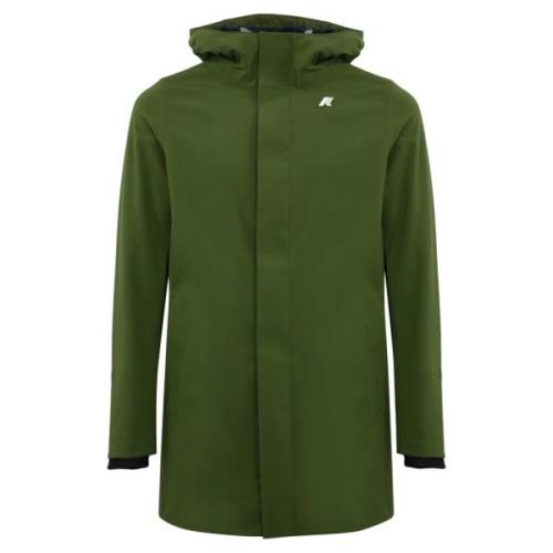 K-Way Lång Huva Grön Fodrad med Fleece Green, Herr