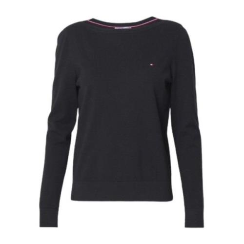 Tommy Hilfiger Båthals Tröja Jersey Stitch Stil Black, Herr