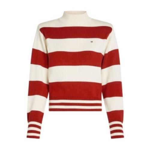 Tommy Hilfiger Rugby Style Mock-Neck Sweater Multicolor, Dam