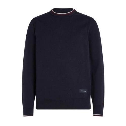 Tommy Hilfiger Bomull Crew Neck Tröja Blue, Herr