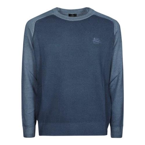 Etro Casual Raglanärmar Sweater Blue, Herr